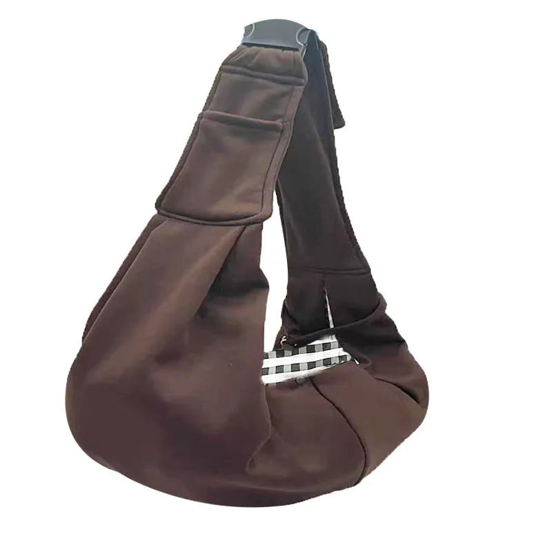 Folding cat messenger backpack in a large capacity breathable design for pet transport.