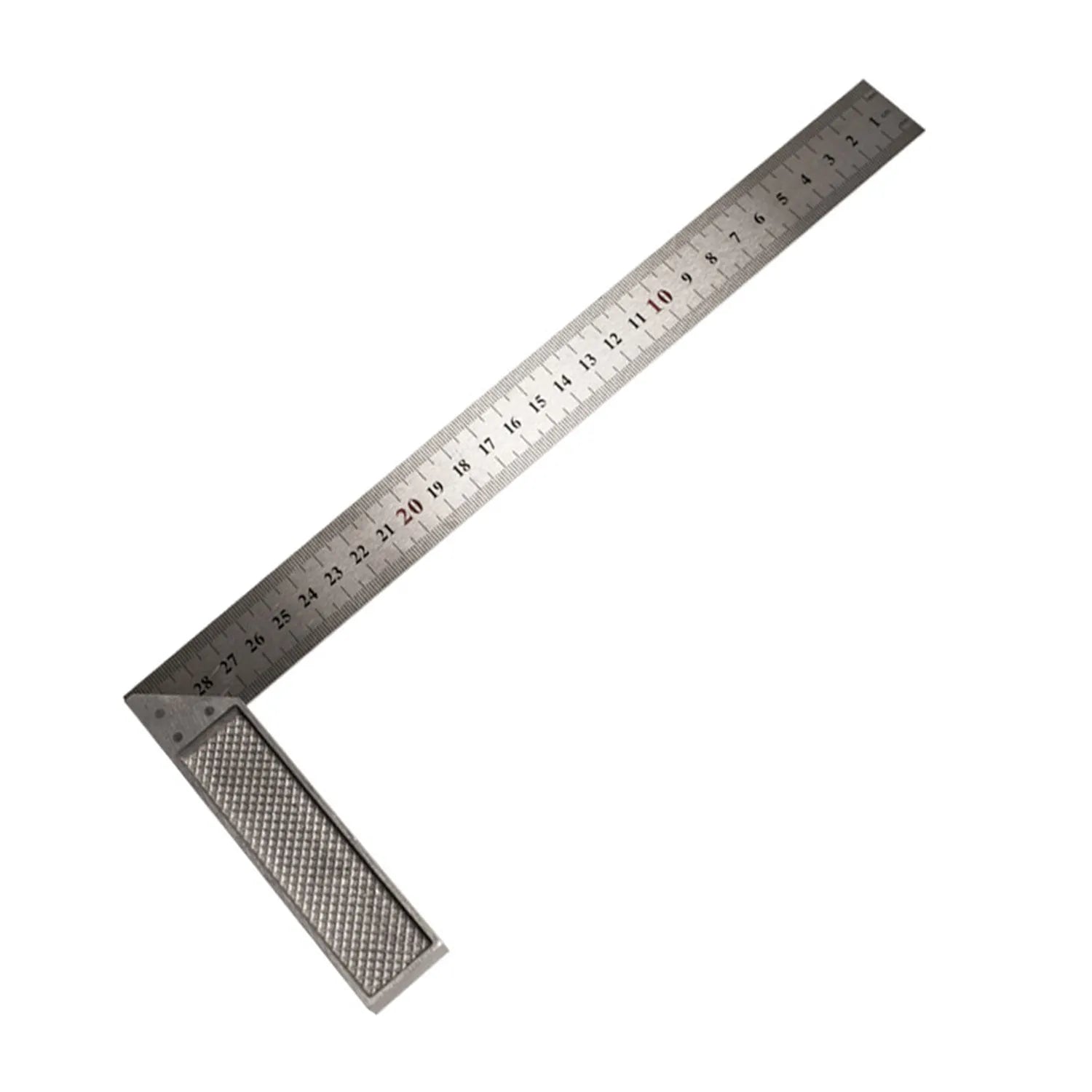 Red thin 7inch metal combination angle ruler set for civil surveying with metric scales