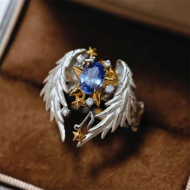 Open mouth adjustable geometric alloy ring in silver tone with US size 8 specification