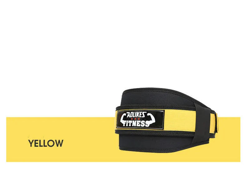 Nylon fitness weightlifting waistband in black red yellow colours for adult gym use