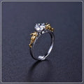 Black gold copper crown ring for cosplay and costume events on a size 8 finger.
