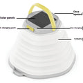 White rechargeable camping lamp with single-key switch for tent and outdoor lighting