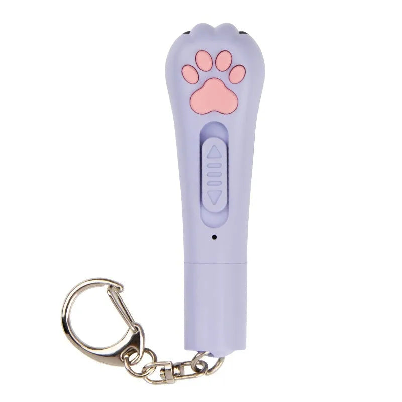 Rechargeable cat teasing stick with laser patterns and moon-light lamp in choice of colours