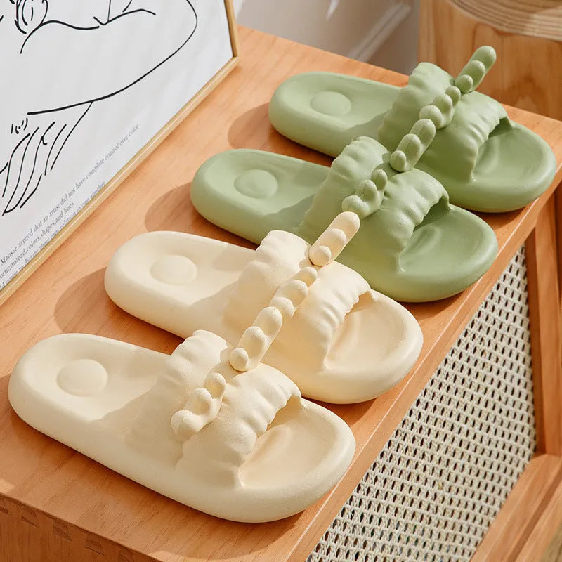 EVA summer slippers with hollow-out design and non-slip soles in four colour options