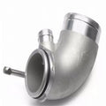 Aluminium alloy 90 degree turbo elbow pipe for automotive lateral engine applications