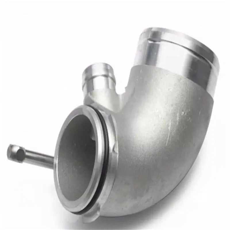Aluminium alloy 90 degree turbo elbow pipe for automotive lateral engine applications
