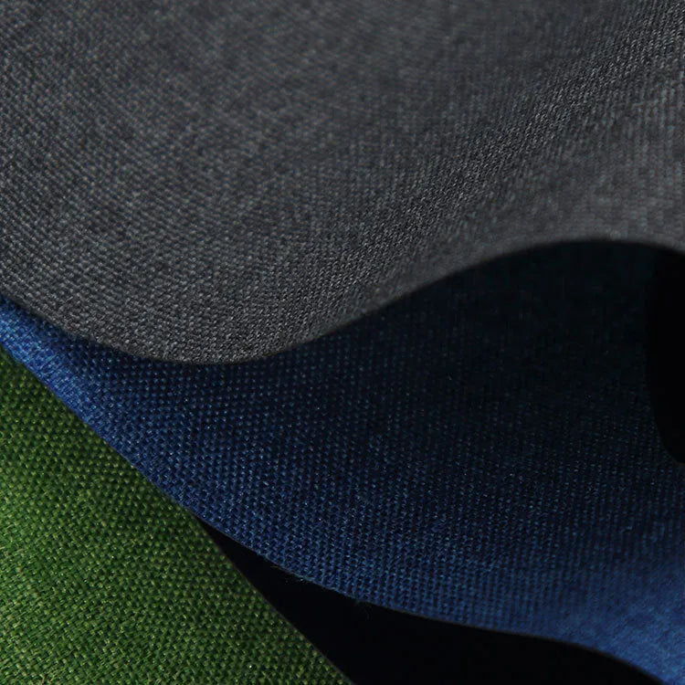 Polyester ant cloth fabric in black, blue, or green for luggage and furniture covers.