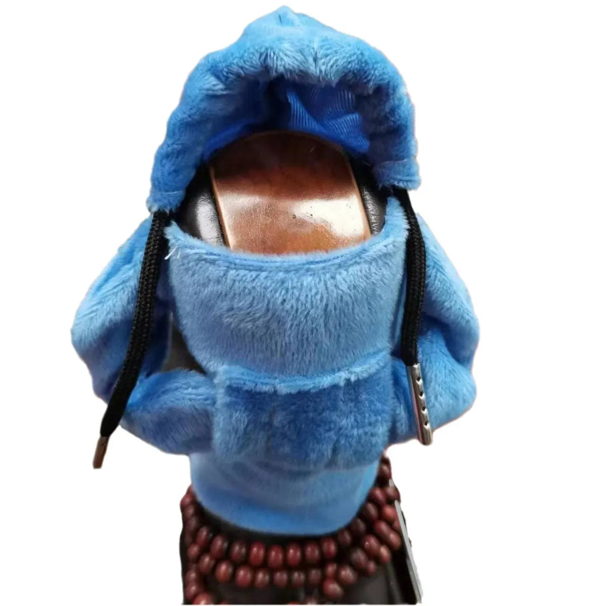 Dutch velvet car gear handle sleeve in multiple colours covering a manual handbrake lever.