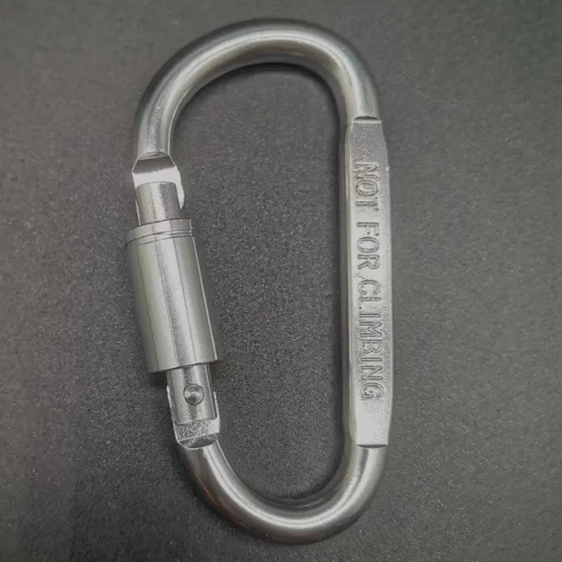 Aluminium D-shaped climbing carabiner with twist lock gate in a selection of colours