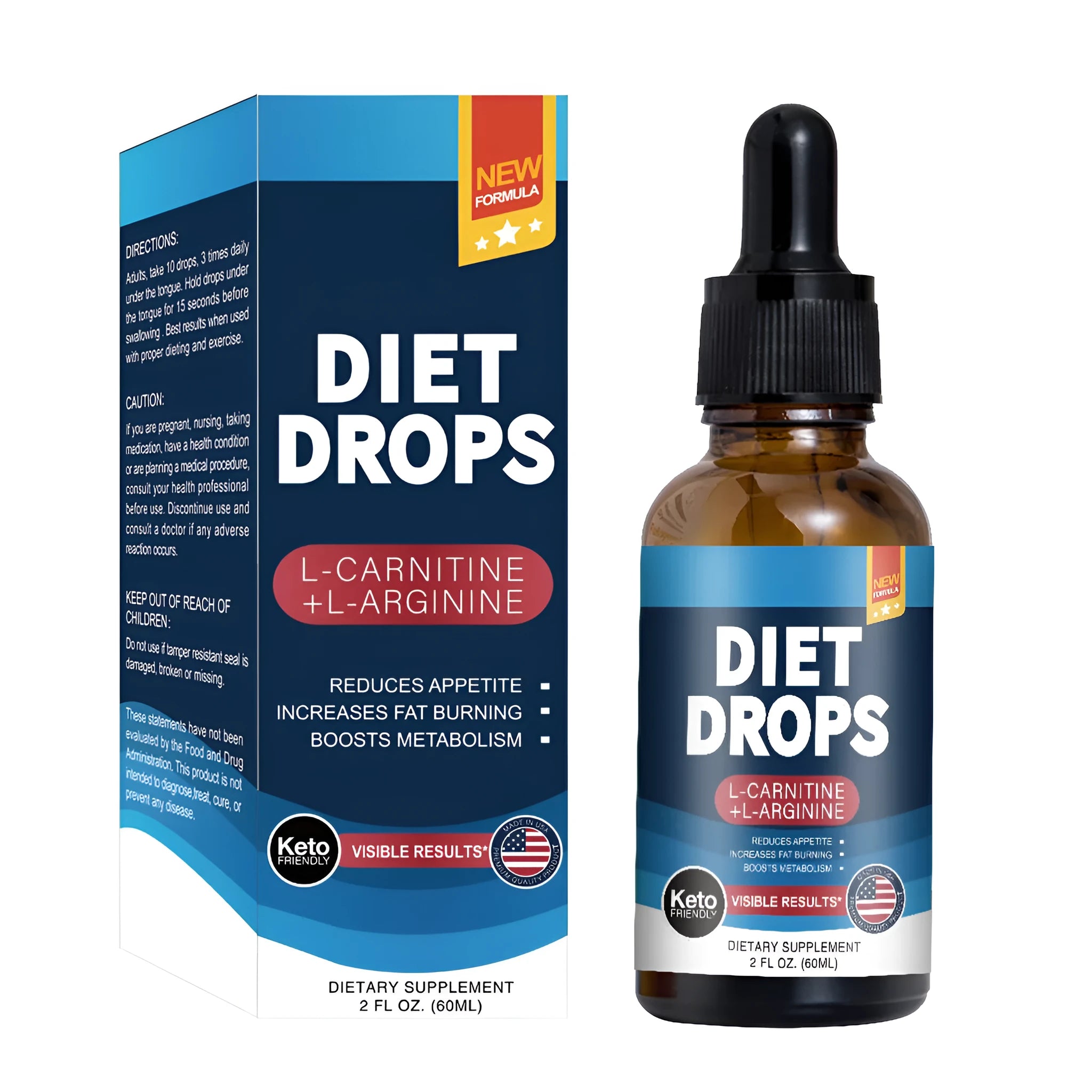 60ml bottle of ketone drops dietary supplement for keto dietary support