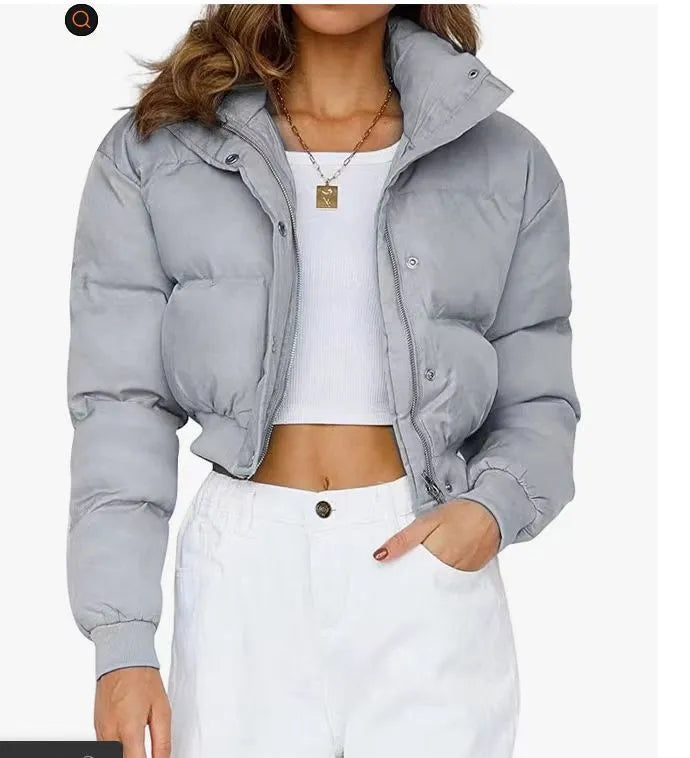 Women's loose fit polyester jacket in regular sleeve design showing available colour options
