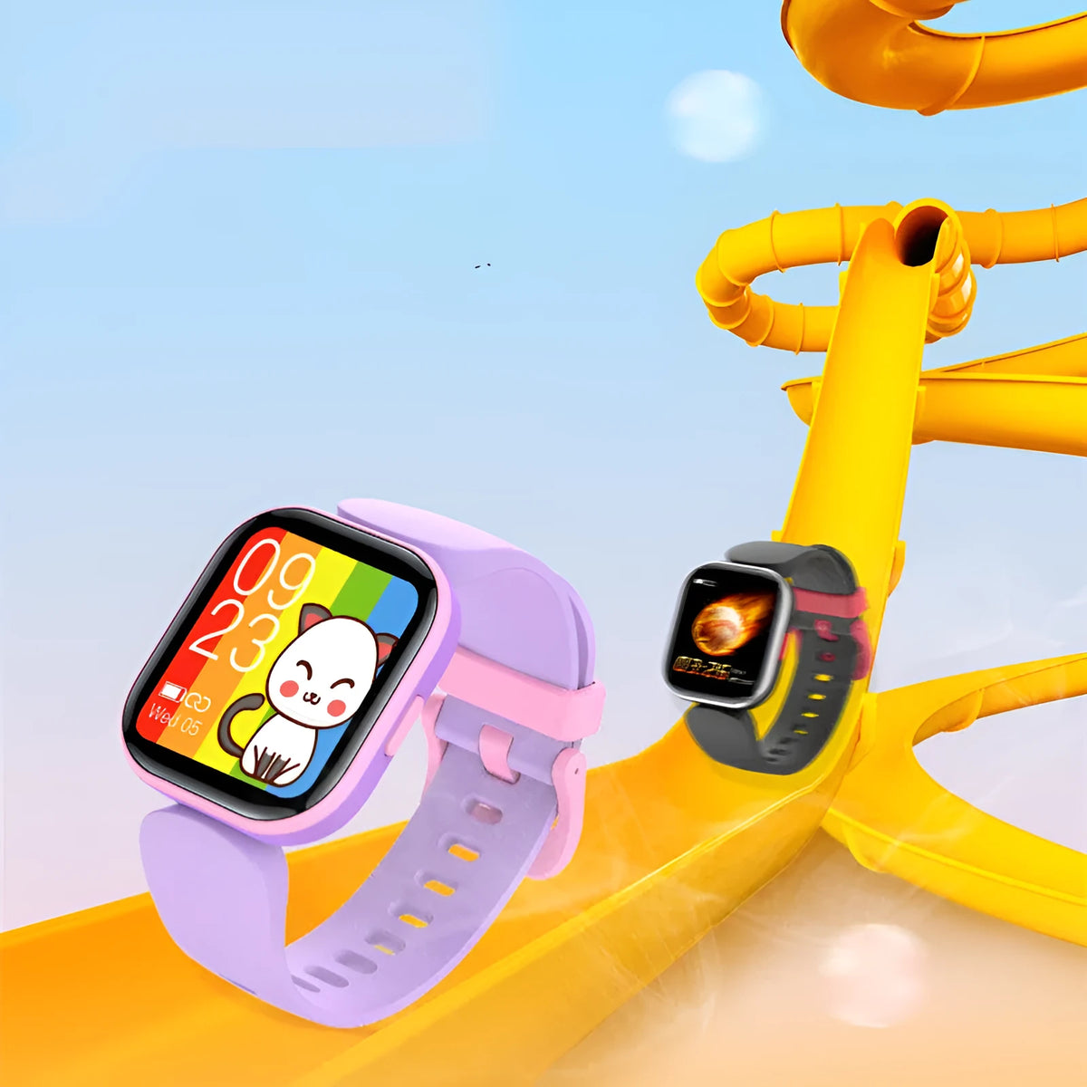 Blue H39T smart children's watch with a sporty TPU strap and a 1.4-inch touch screen display.
