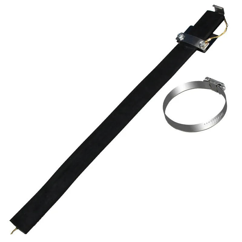Black rubber car electrostatic grounding chain with copper wire, 37cm long, for winter static discharge.