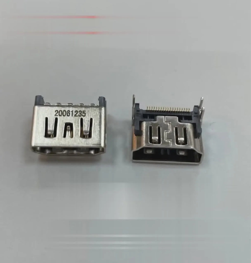 Silver HDMI interface host socket for gaming console connectivity