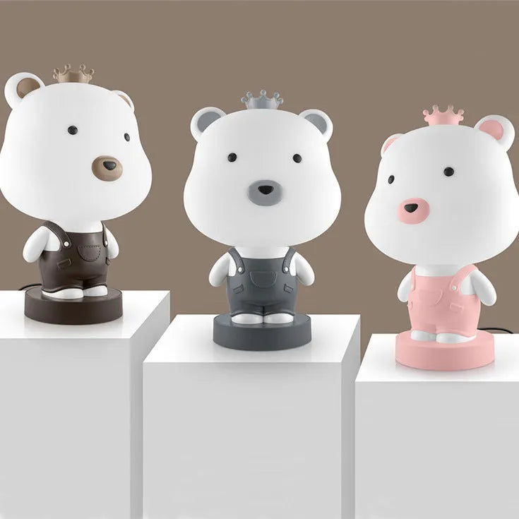 Cartoon animal table lamp with plastic shade and LED light in random animal design