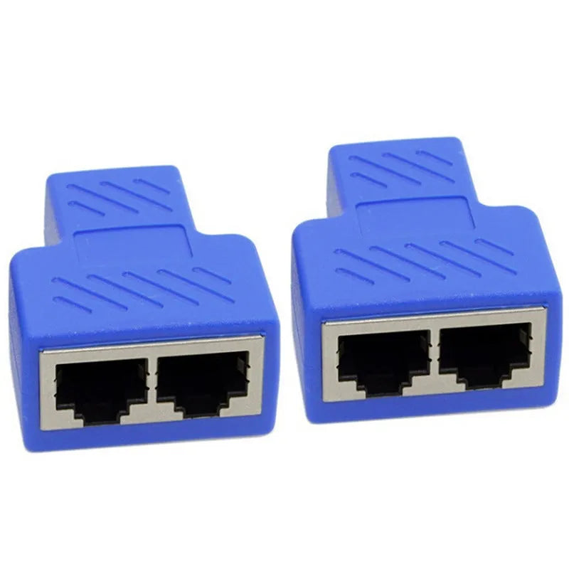 RJ45 network cable splitter tee adapter in multiple colours for Ethernet distribution