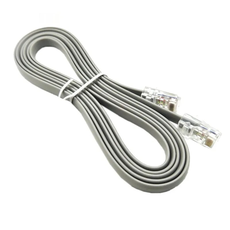 Silver grey CAT6 Ethernet cable with RJ-45 connectors measuring 2 metres in length
