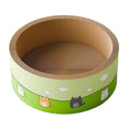 Corrugated paper cat scratch board with deep pit texture in round design, measuring 45cm or 50cm