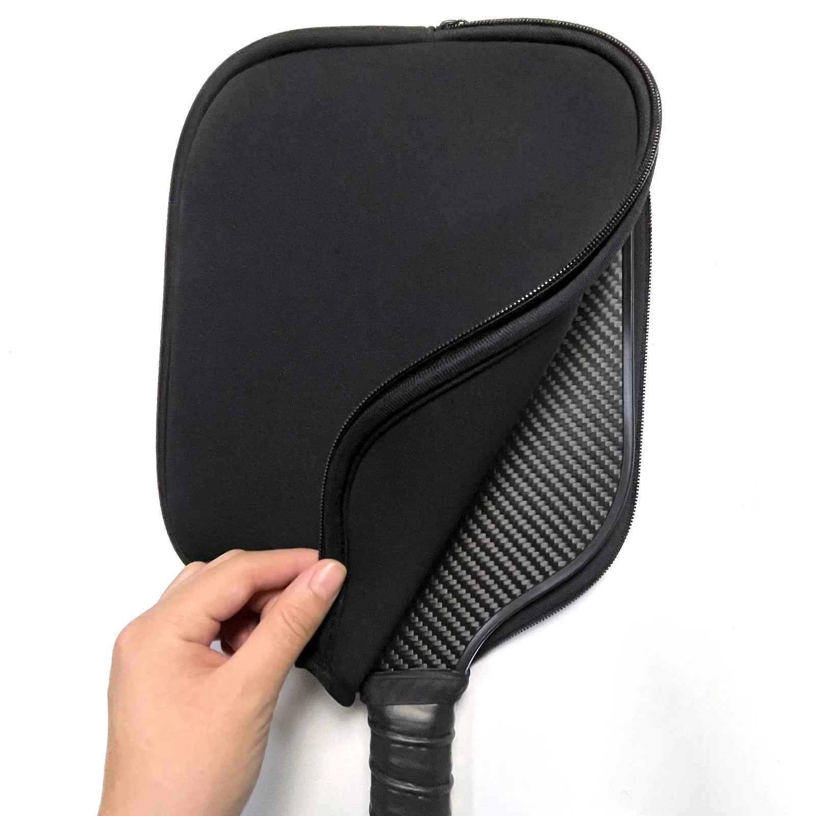 Black neoprene protective sleeve for table tennis rackets