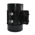Black plastic automotive air flow meter with standard specifications for engine measurement