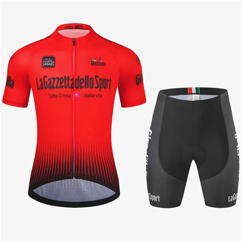 Loop road bike short sleeve cycling suit in breathable polyester fabric.