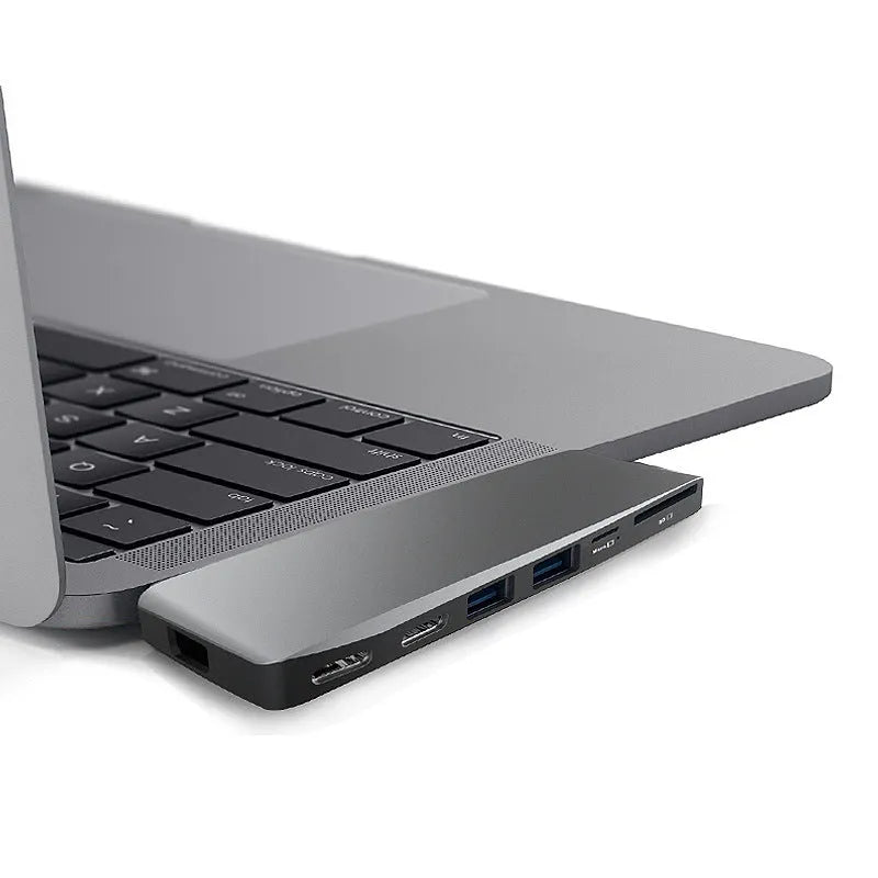 8-in-1 computer card reader conversion hub for MacBook Pro with multiple ports