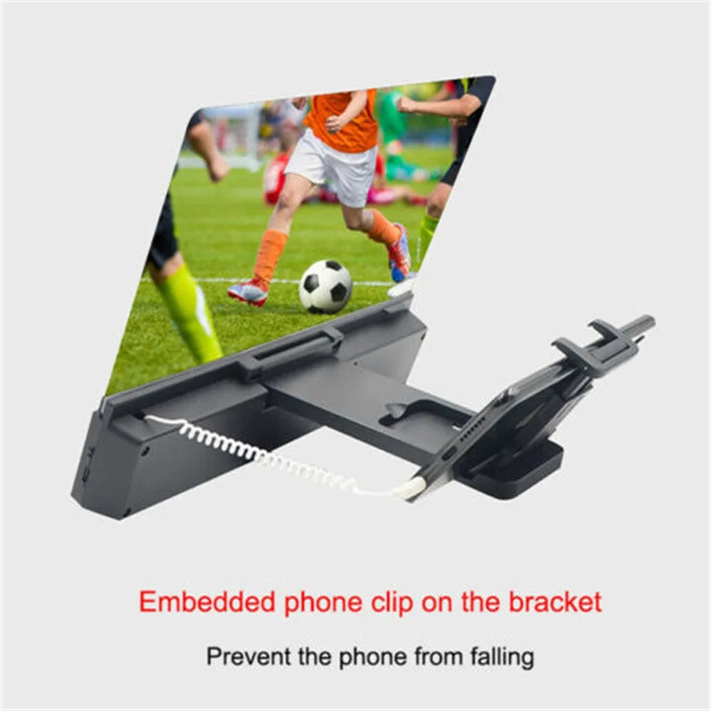 12-inch mobile phone screen amplifier with speakers and flexible gooseneck mount