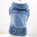 Denim dog vest with scratch pattern design for small breeds in dark and light colour options