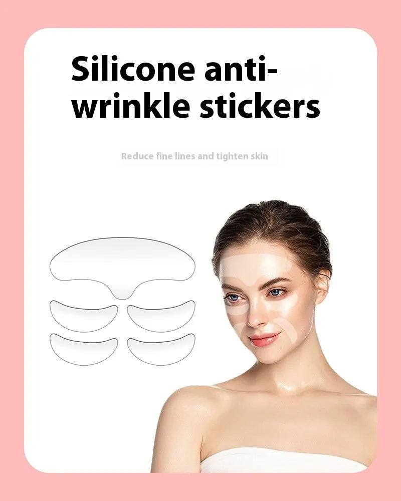 Five silicone anti-wrinkle face stickers for wrinkle removal and prevention