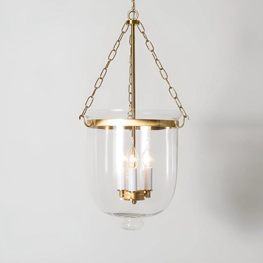 Glass chandelier with 3 heads in gold or black, American country style, sizes 24x33cm and 35x65cm, for dining tables