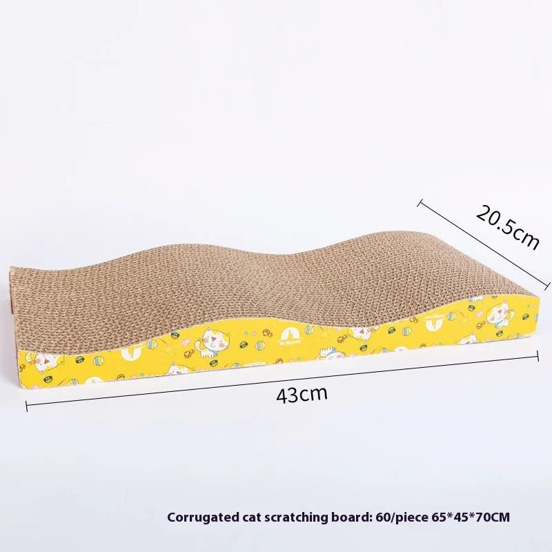 Corrugated cardboard cat scratch board available in geometric shapes like M-type, bone-type, and triangle.