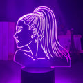 European style acrylic 3D LED night light showing colour options on a black base.