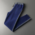 Men's camel coloured cashmere blend knitted cardigan suit with half turtleneck zipper and matching trousers