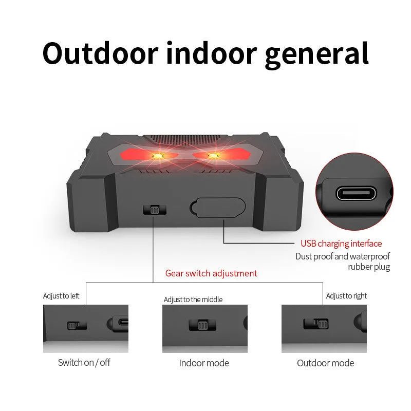 059 black animal-shaped solar ultrasonic repeller for outdoor pest control