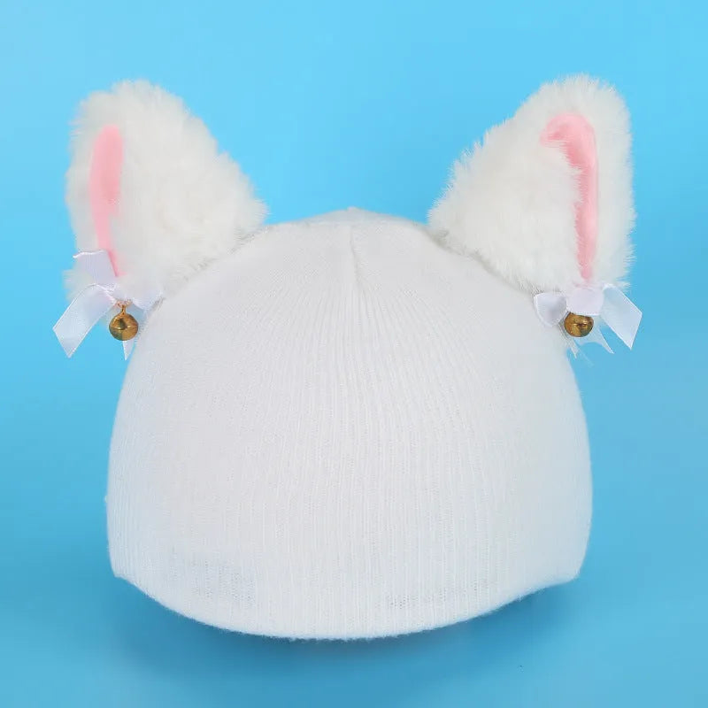 Plush helmet cover with cartoon ear decorations for cycling and costume use