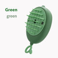 Pet spray massage grooming brush with rotating comb head in avocado green design