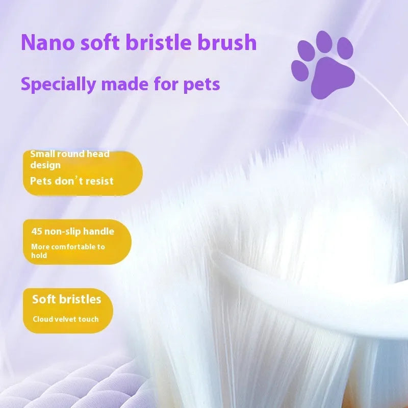 White pet toothbrush pen with applicator brush for dog and cat teeth cleaning.