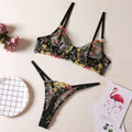 Women's floral underwear suit set in polyester available in multiple colours