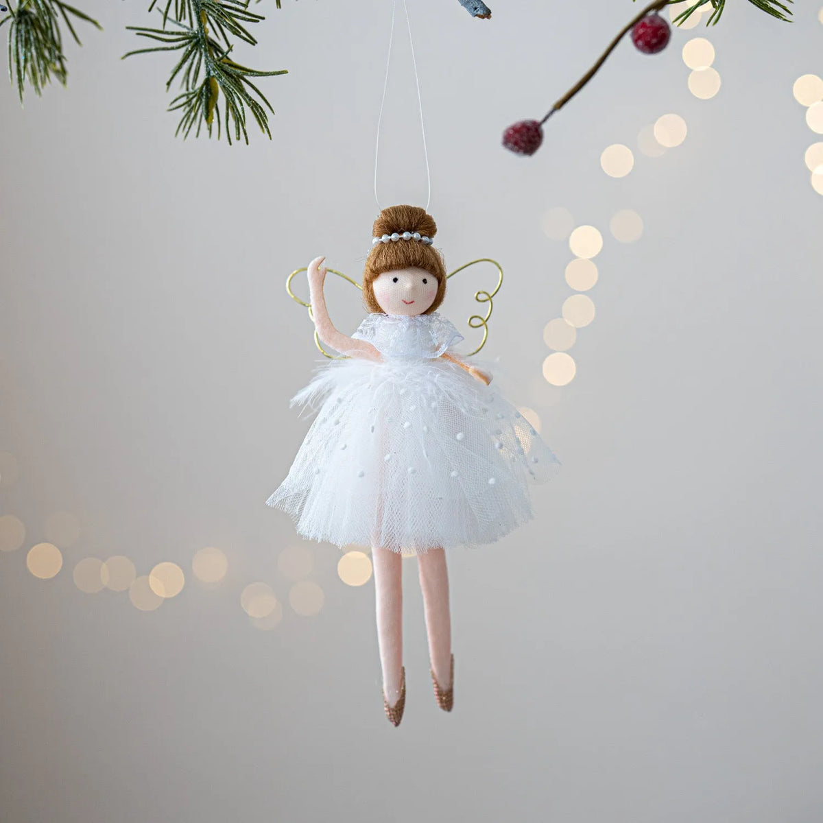 Pink or white cloth plush ballet girl angel doll pendant charm toy