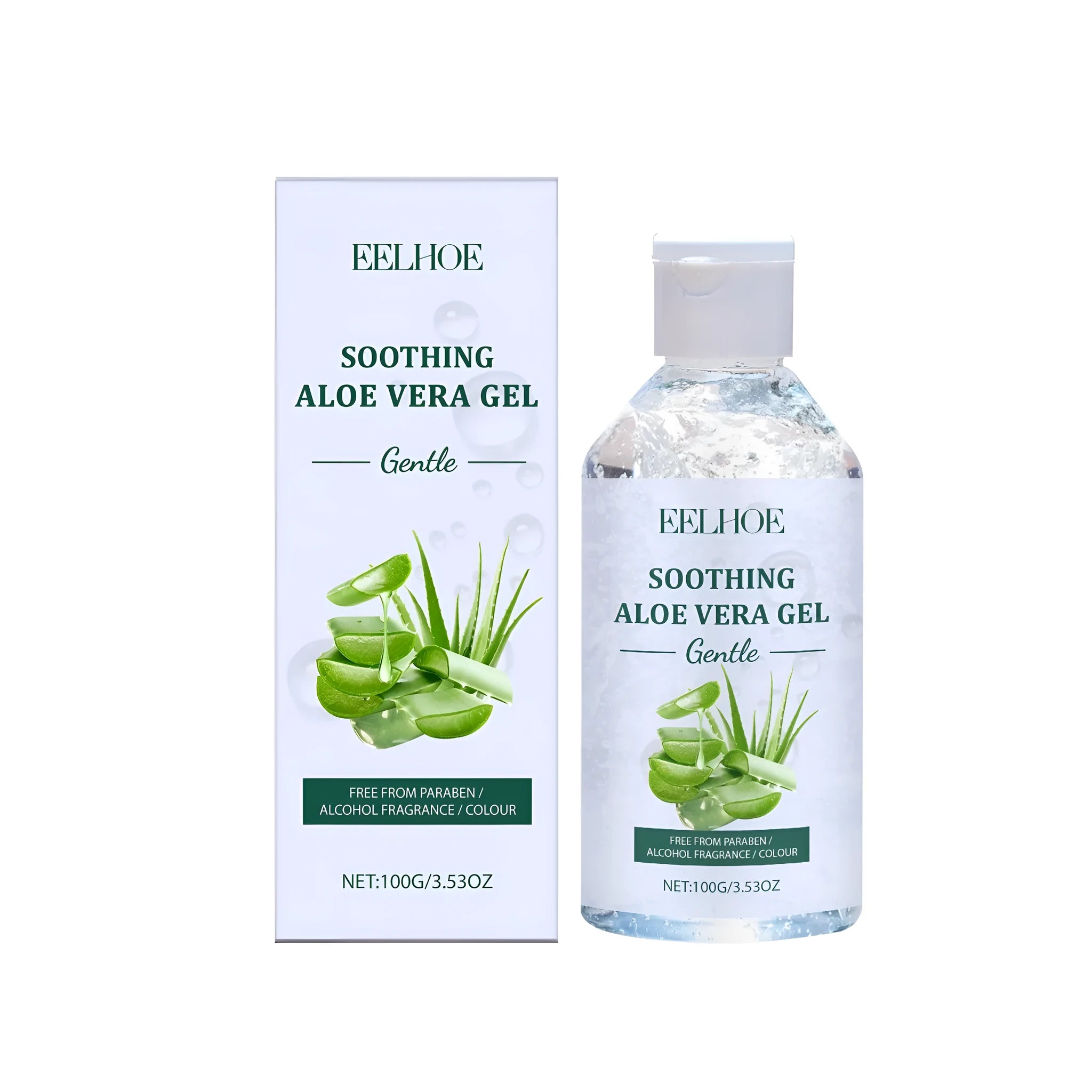 100g tube of clear aloe vera gel with hyaluronic acid and glycerin