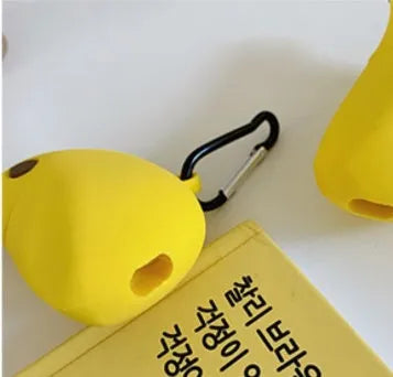 Yellow banana-themed silicone protective case for AirPods Pro wireless headphones