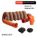 90-degree rotary elbow joint for sewage hose, shown in PP and TPE material options for motorhome waste.