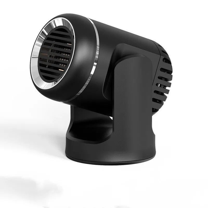 Black and white 12v portable car heater with power cable for defrosting and cooling