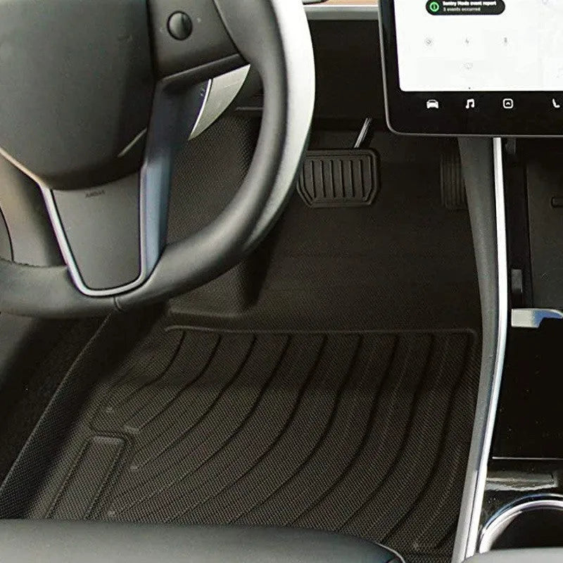 Rubber floor mats for Tesla cars with TPE footrest style for Model 3, Y, S and X vehicles