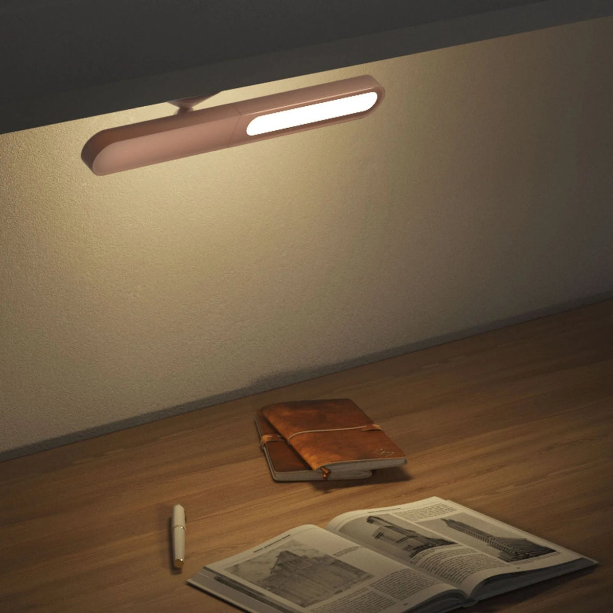 Geometric desk lamp with wireless magnetic wall function and touch controls