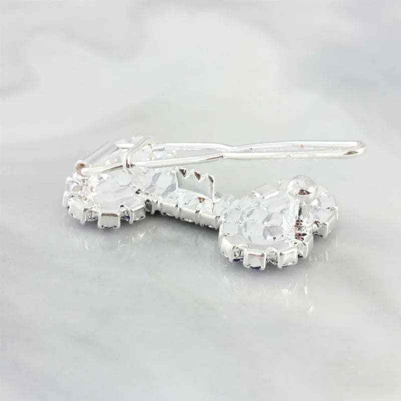 Diamond dog bone pet barrette in white pink blue red, size S, single piece