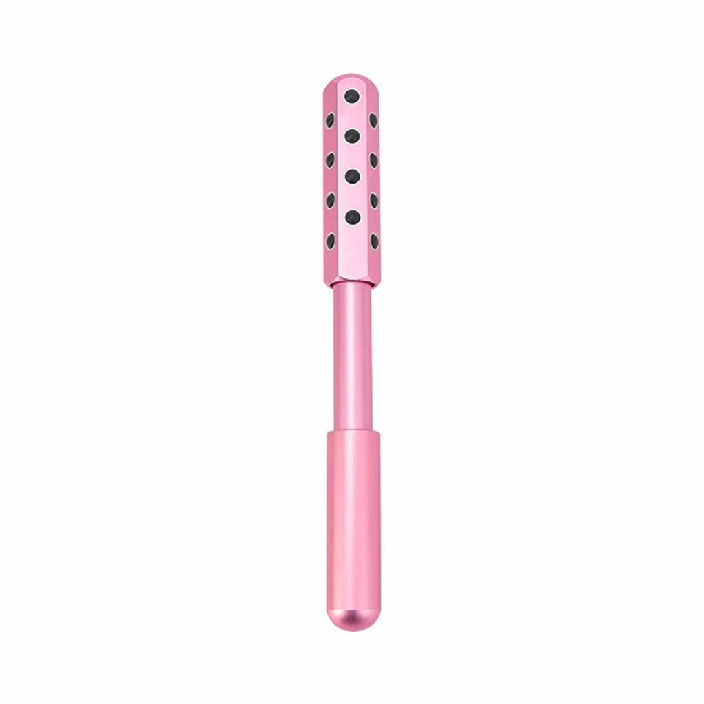 Purple germanium particles facial massage roller with 24 stone spheres