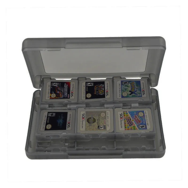 NDS 3DS game card storage box holding multiple cartridges in black PP plastic case