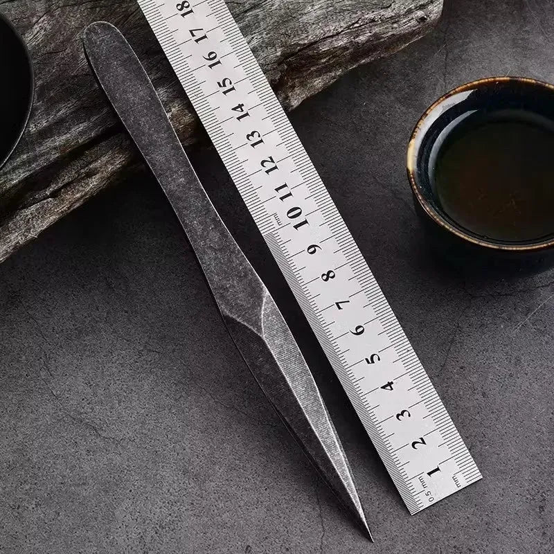 Black stainless steel tea knife hand pry tool for compressed Pu-erh tea, modern simplicity style, single tea accessory