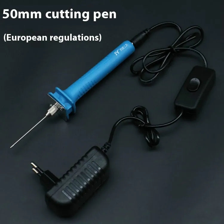 Blue electric heating cutter pen with plastic handle for cutting foam board and polystyrene materials